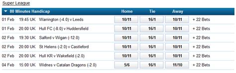 super league handicap betting